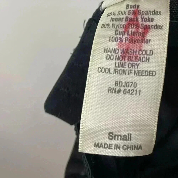 In Bloom by Jonquil Black Silk Chemise Babydoll Nightgown - Picture 5 of 5